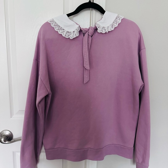 Sanrio Kuromi My Melody Lolita Sailor Collar Sweater Lavender - Picture 2 of 4
